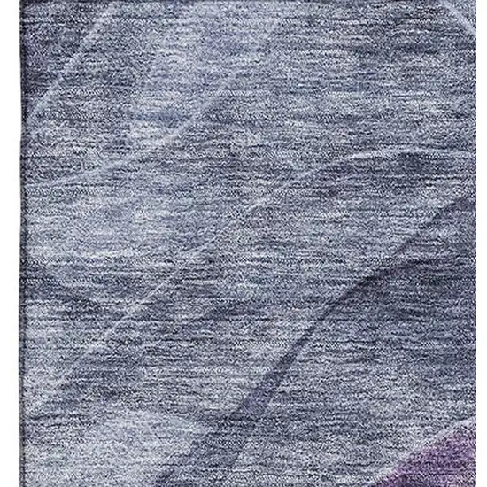 Purple Gray And Silver Abstract Washable Area Rug With UV Protection Photo 3