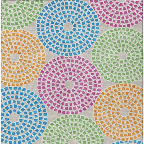 Purple Green And Aqua Geometric Washable Indoor Outdoor Area Rug Photo 7