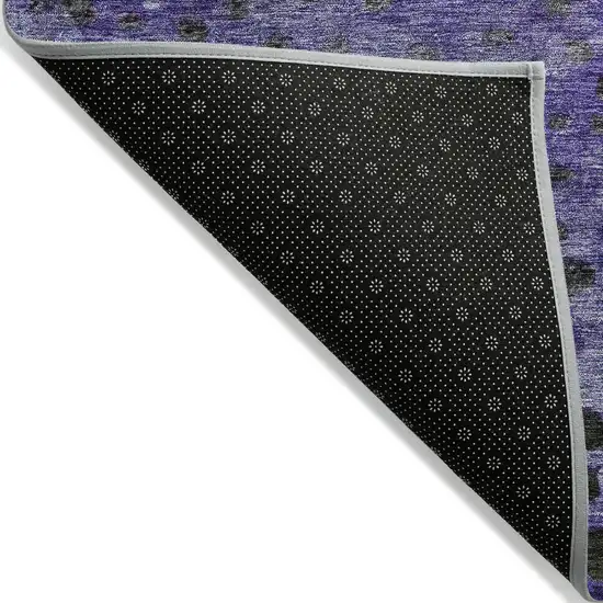 Purple Green And Black Abstract Washable Indoor Outdoor Area Rug Photo 3