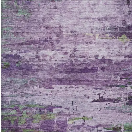 Purple Green And Charcoal Abstract Washable Indoor Outdoor Area Rug Photo 3
