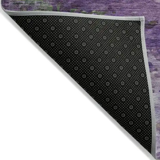 Purple Green And Charcoal Abstract Washable Indoor Outdoor Area Rug Photo 8