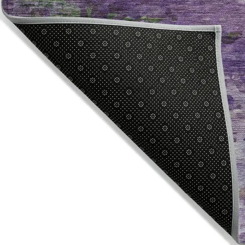 Purple Green And Charcoal Abstract Washable Indoor Outdoor Area Rug Photo 8