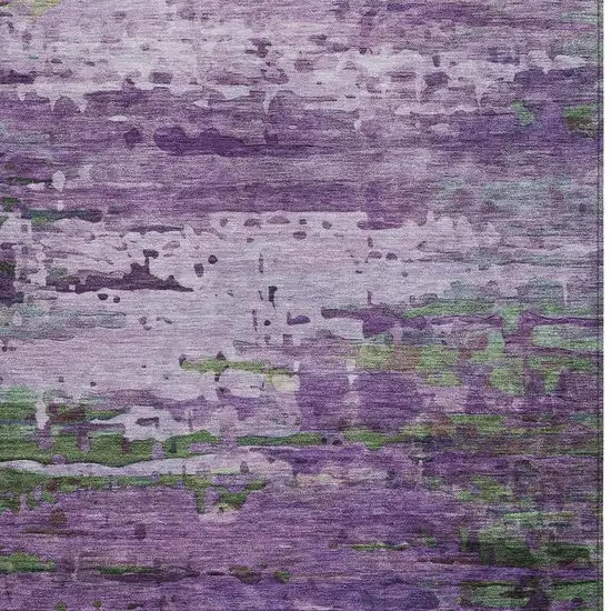 Purple Green And Charcoal Abstract Washable Indoor Outdoor Area Rug Photo 3