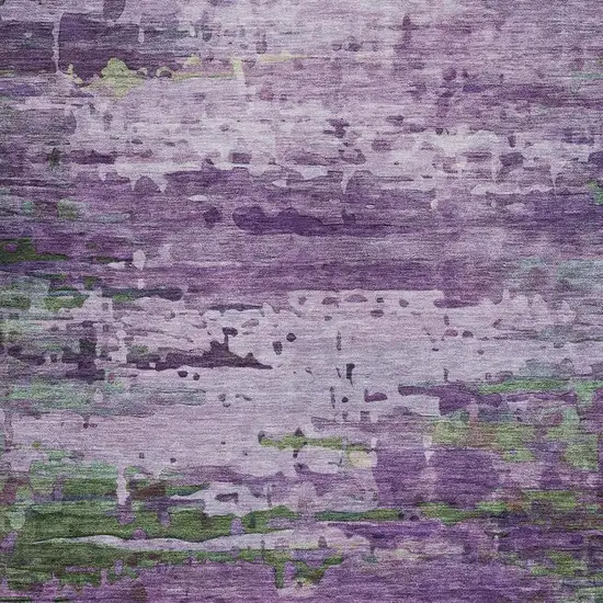 Purple Green And Charcoal Abstract Washable Indoor Outdoor Area Rug Photo 3
