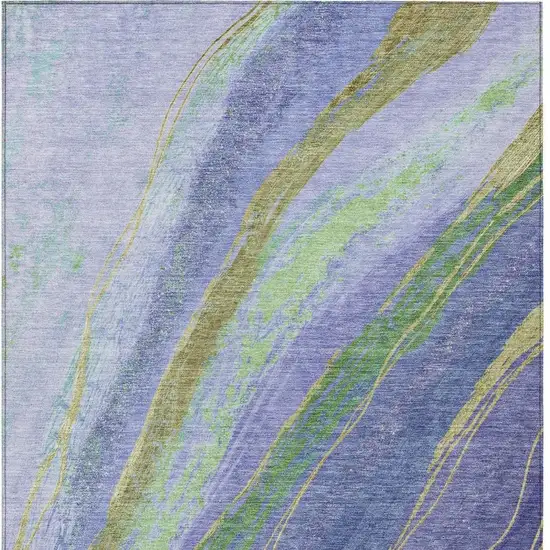 Purple Green And Gold Abstract Washable Indoor Outdoor Area Rug Photo 4
