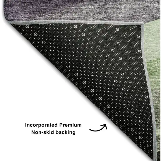 Purple Green And Ivory Abstract Washable Area Rug With UV Protection Photo 7
