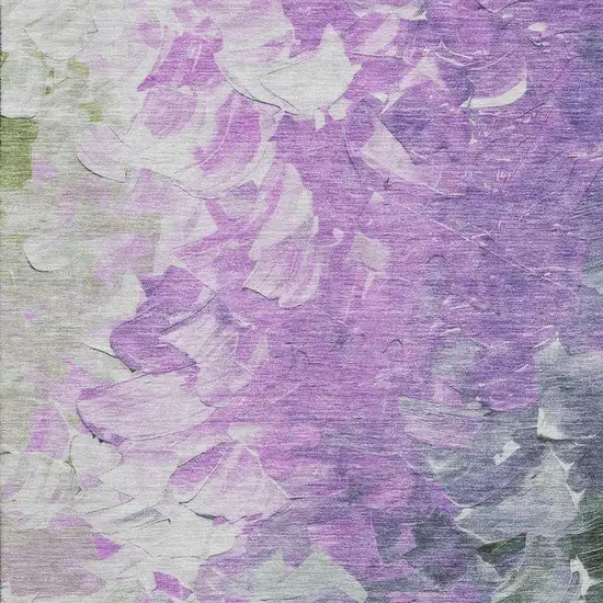 Purple Green And Ivory Abstract Washable Area Rug With UV Protection Photo 2