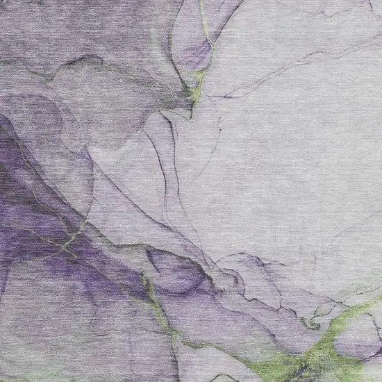 Purple Green And Ivory Abstract Washable Area Rug With UV Protection Photo 2