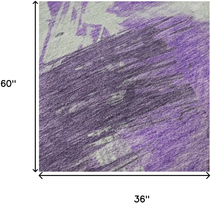 Purple Green And Ivory Abstract Washable Area Rug With UV Protection Photo 8