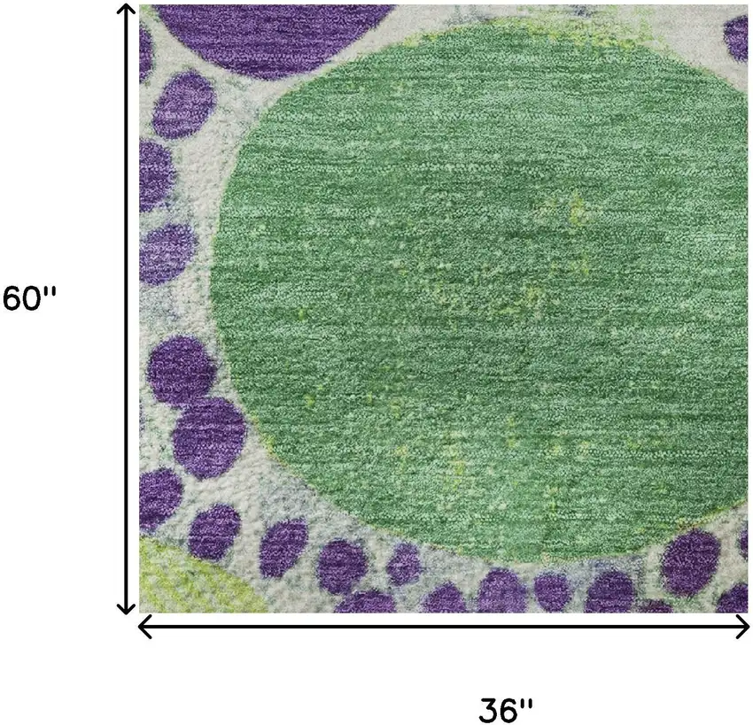 Purple Green And Ivory Geometric Washable Area Rug With UV Protection Photo 9
