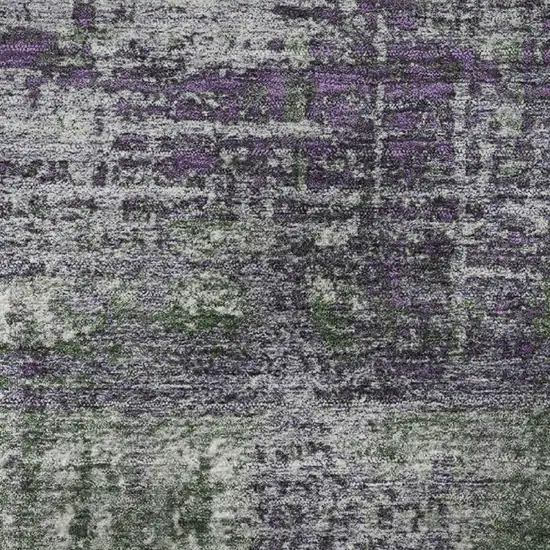 Purple Green And Ivory Geometric Washable Area Rug With UV Protection Photo 8