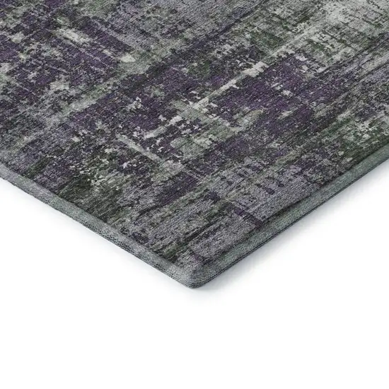 Purple Green And Ivory Geometric Washable Area Rug With UV Protection Photo 8