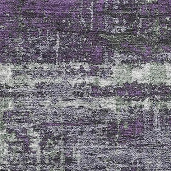 Purple Green And Ivory Geometric Washable Area Rug With UV Protection Photo 3