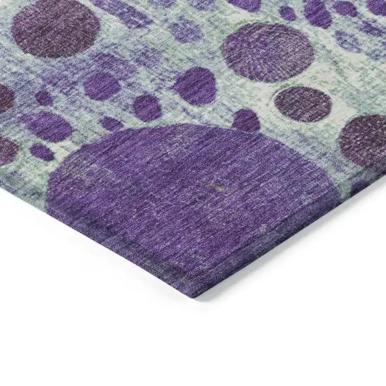 Purple Green And Ivory Geometric Washable Indoor Outdoor Area Rug Photo 9