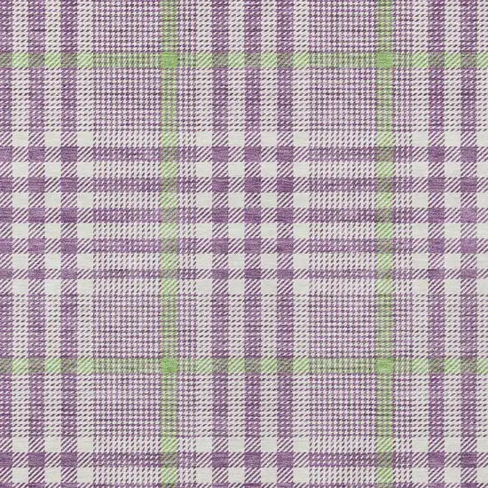 Purple Green And Ivory Plaid Washable Indoor Outdoor Area Rug Photo 5