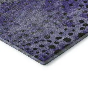 Photo of Purple Green And Ivory Polka Dot Washable Area Rug With UV Protection