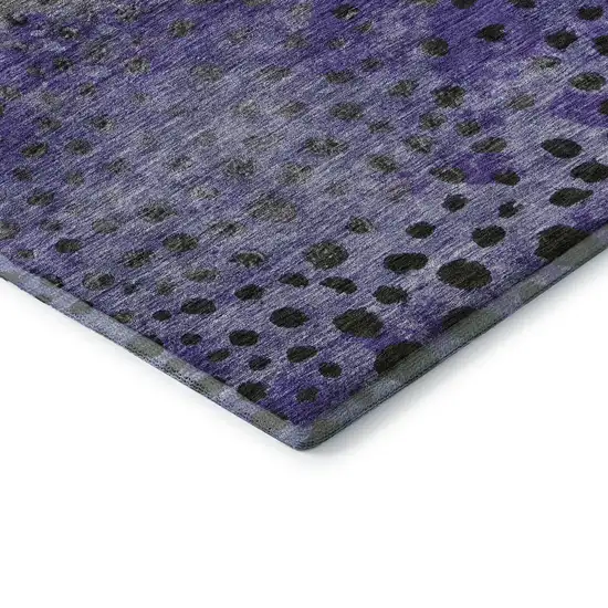 Purple Green And Ivory Polka Dot Washable Area Rug With UV Protection Photo 8