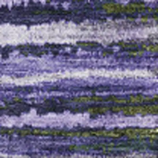 Purple Green And Ivory Striped Washable Area Rug With UV Protection Photo 8