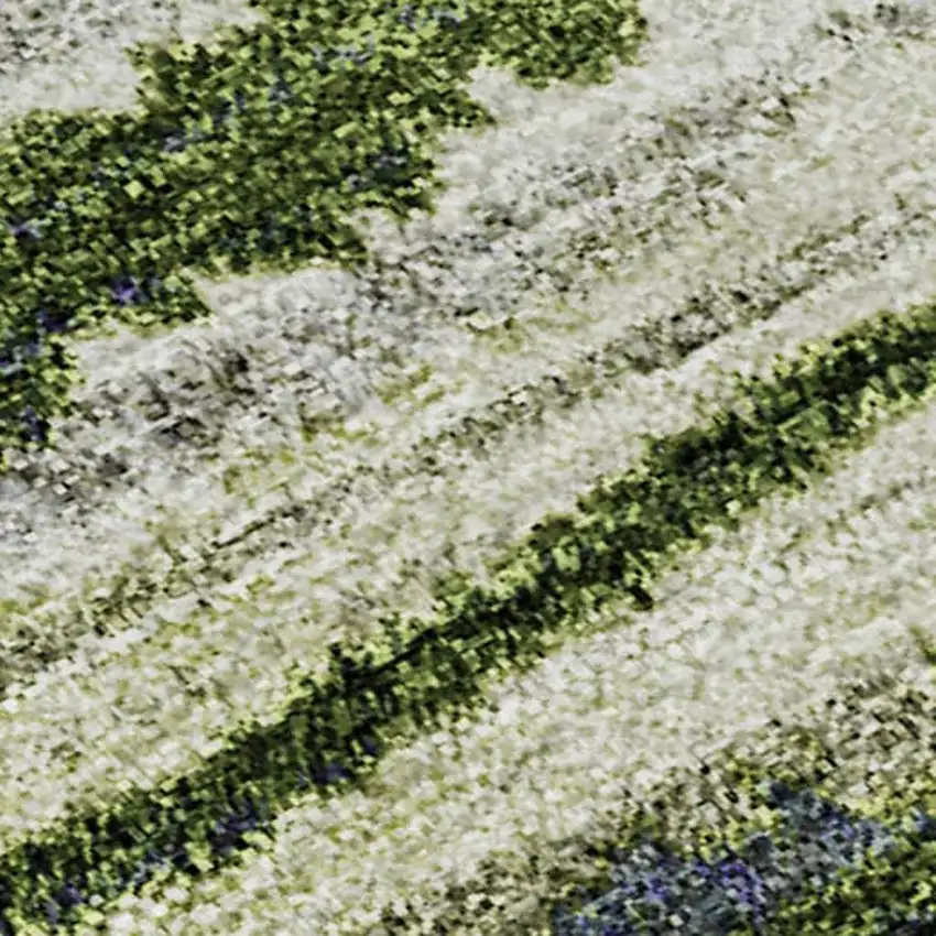 Purple Green And Ivory Striped Washable Area Rug With UV Protection Photo 4