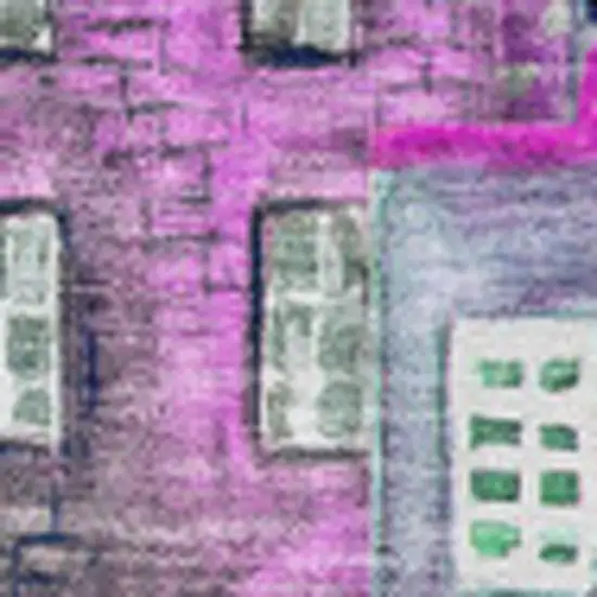 Purple Green And Pink Abstract Geometric Washable Area Rug With UV Protection Photo 2