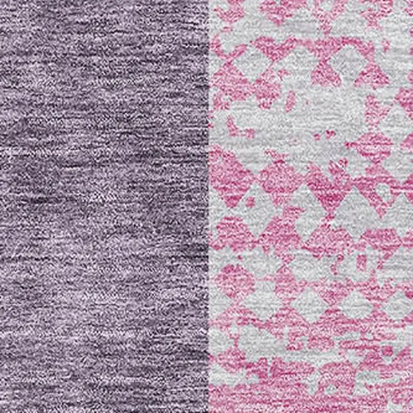 Purple Green And Pink Geometric Washable Area Rug With UV Protection Photo 2