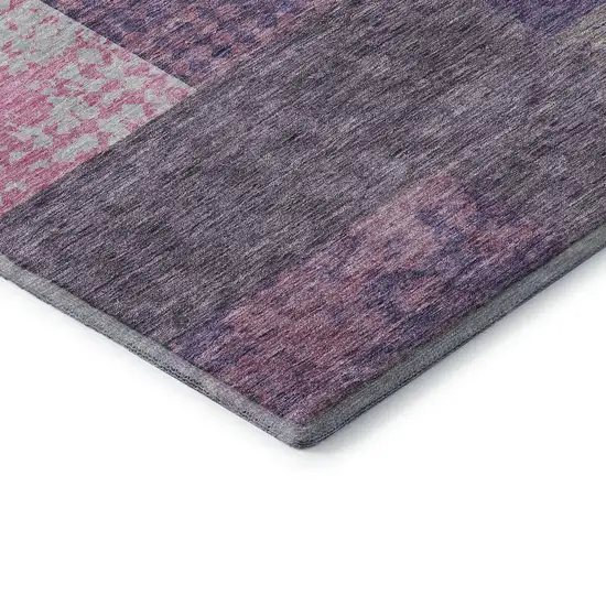 Purple Green And Pink Geometric Washable Area Rug With UV Protection Photo 8