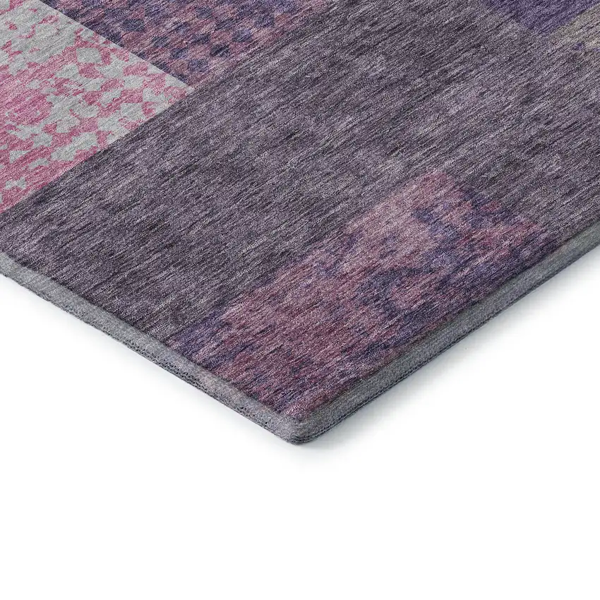 Purple Green And Pink Geometric Washable Area Rug With UV Protection Photo 8