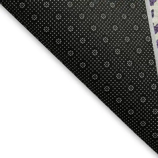 Purple Ivory And Gold Plaid Washable Area Rug With UV Protection Photo 2