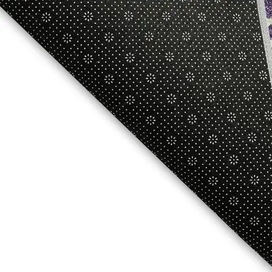 Purple Ivory And Gold Plaid Washable Area Rug With UV Protection Photo 2