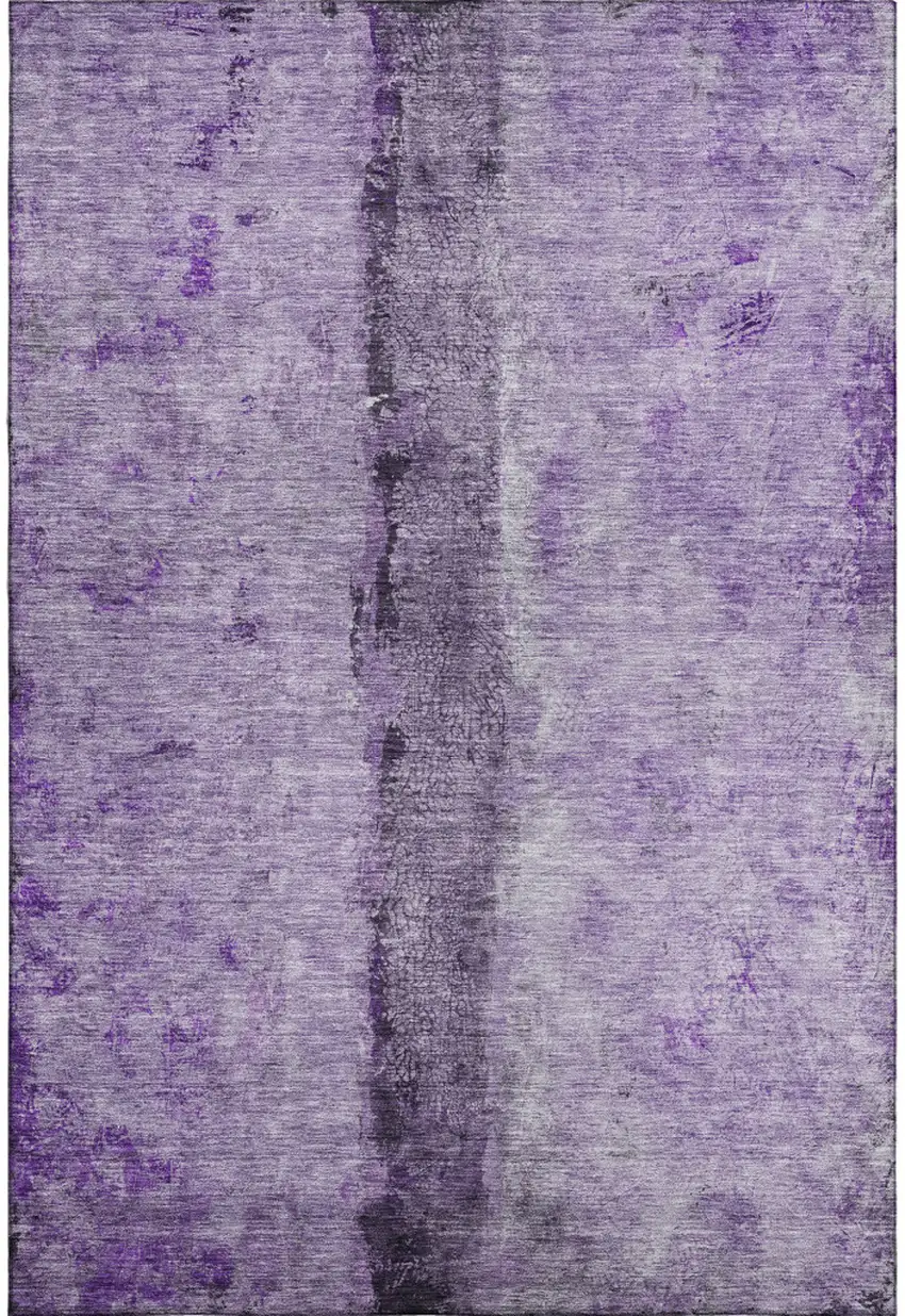 Purple Ivory And Gray Abstract Washable Area Rug With UV Protection Photo 1
