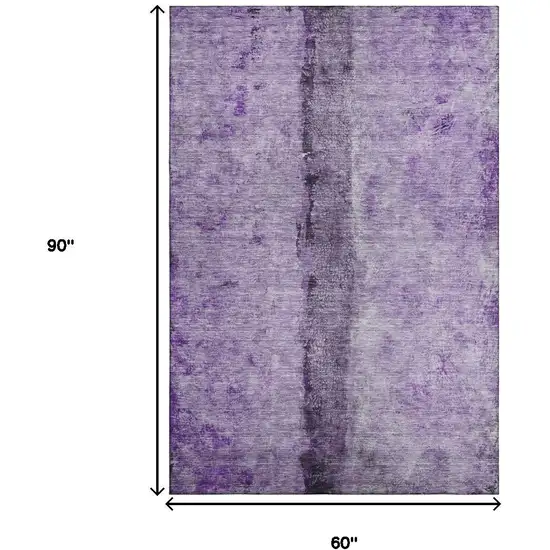 Purple Ivory And Gray Abstract Washable Area Rug With UV Protection Photo 8