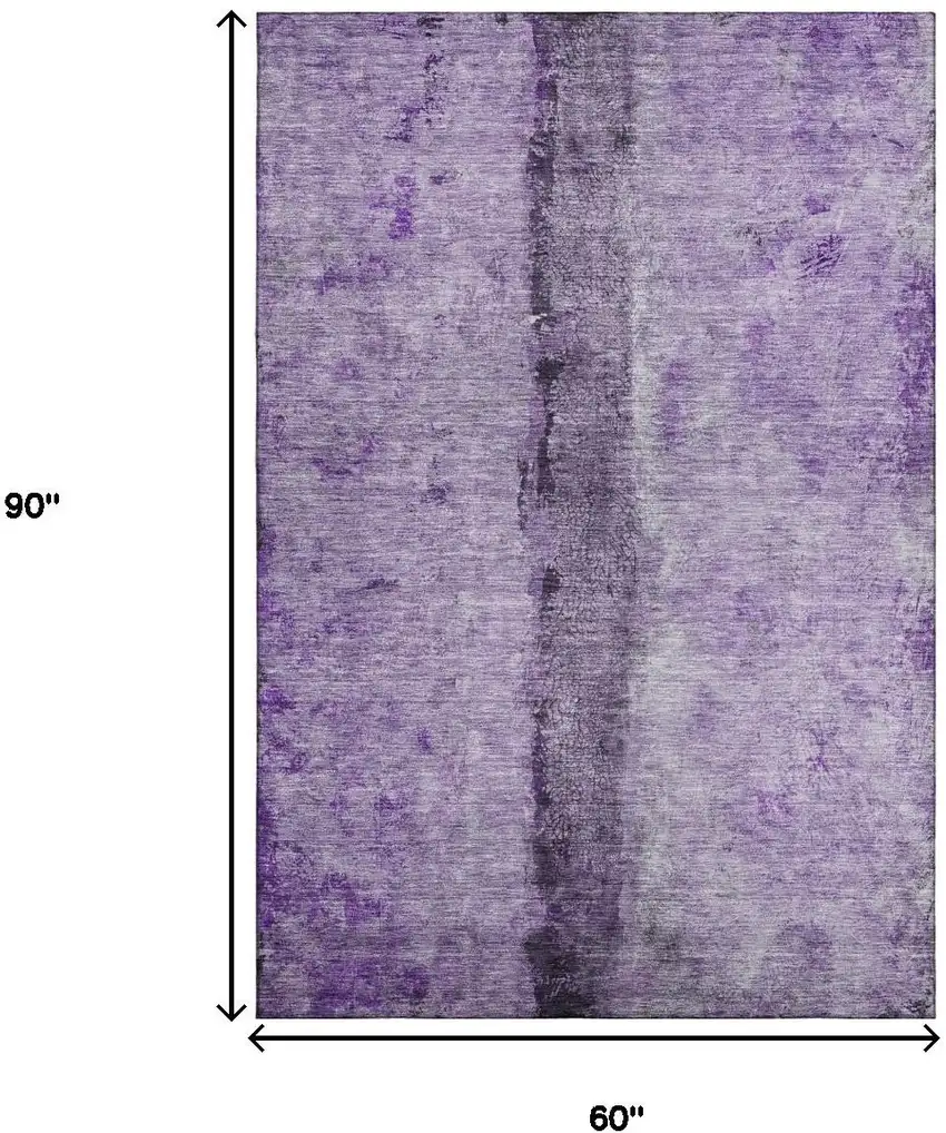 Purple Ivory And Gray Abstract Washable Area Rug With UV Protection Photo 8
