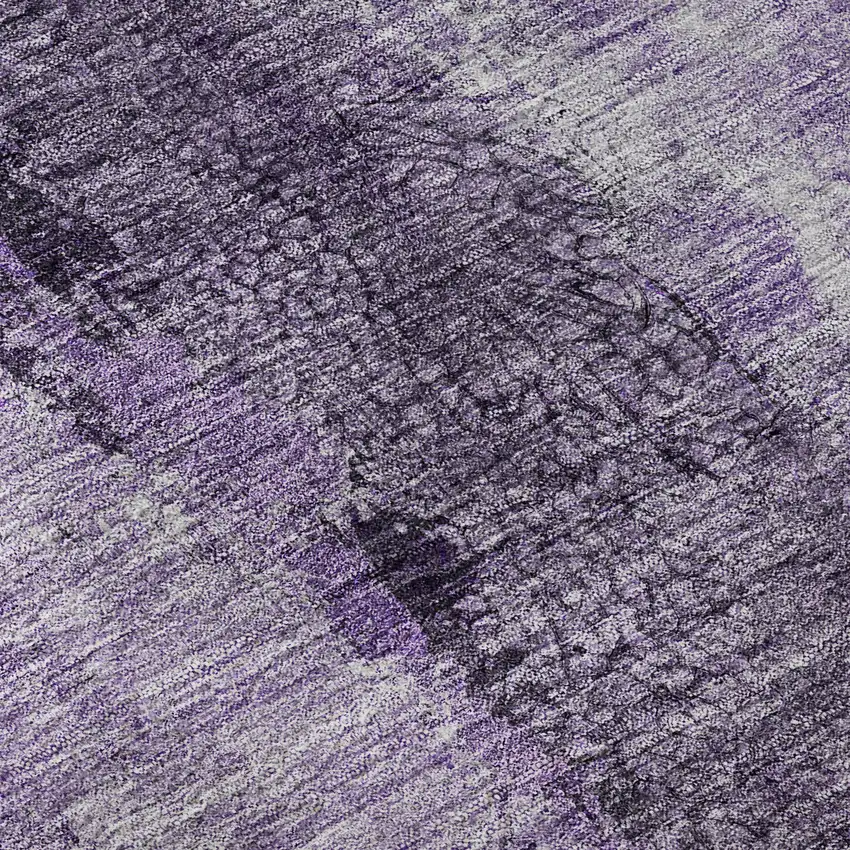 Purple Ivory And Gray Abstract Washable Area Rug With UV Protection Photo 7