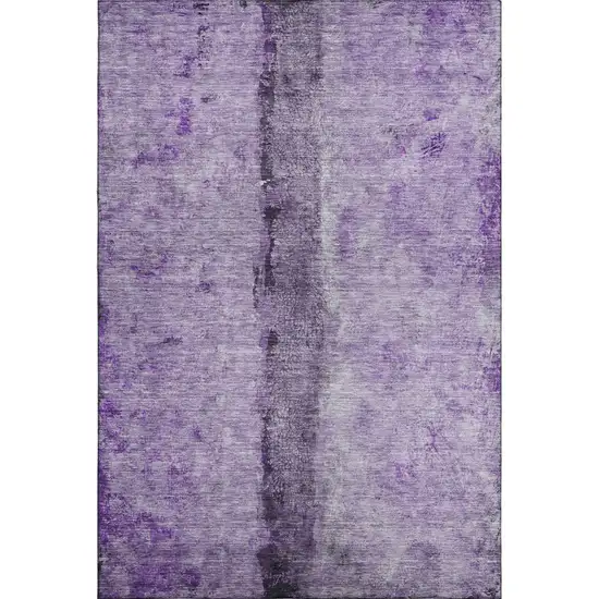 Purple Ivory And Gray Abstract Washable Area Rug With UV Protection Photo 1