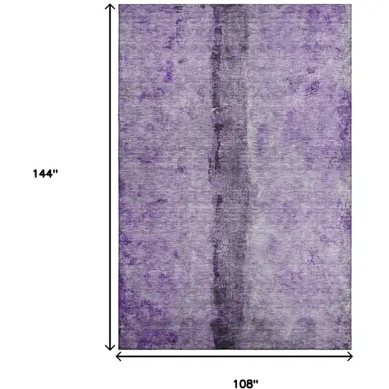 Purple Ivory And Gray Abstract Washable Area Rug With UV Protection Photo 8