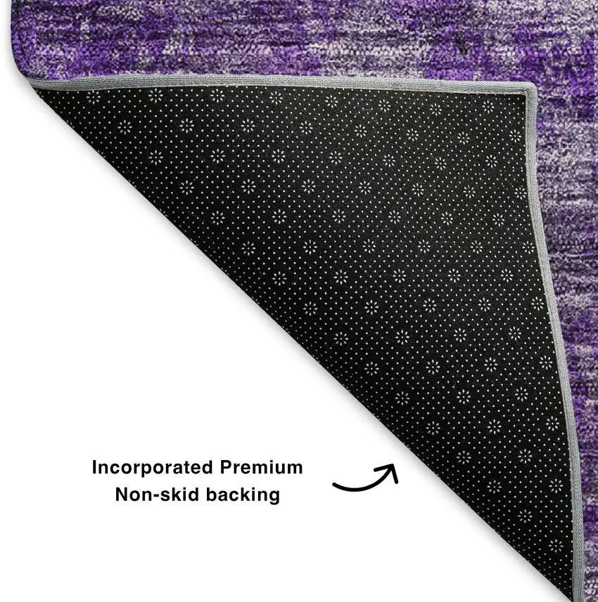 Purple Ivory And Gray Abstract Washable Area Rug With UV Protection Photo 4