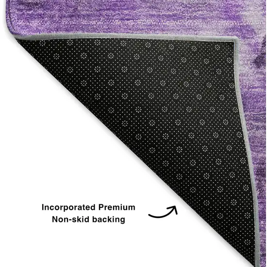 Purple Ivory And Gray Abstract Washable Area Rug With UV Protection Photo 8