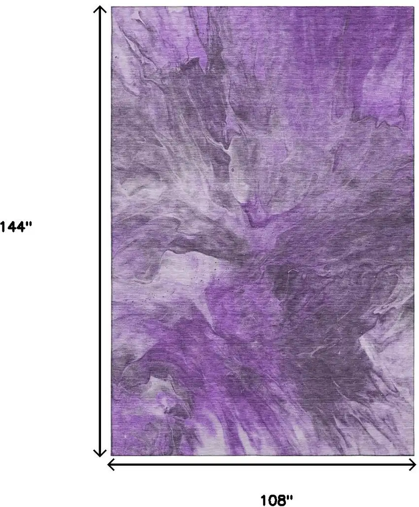 Purple Ivory And Gray Abstract Washable Area Rug With UV Protection Photo 7