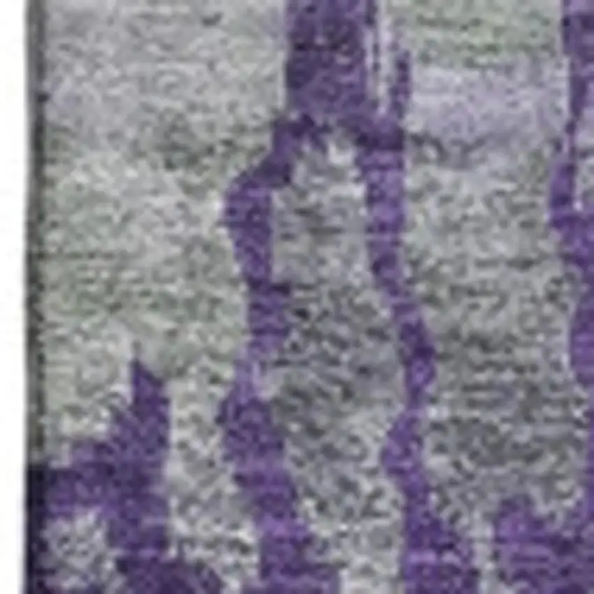 Purple Ivory And Gray Abstract Washable Area Rug With UV Protection Photo 7