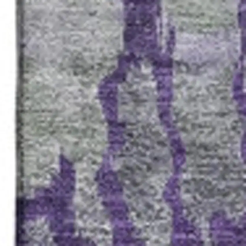 Purple Ivory And Gray Abstract Washable Area Rug With UV Protection Photo 3
