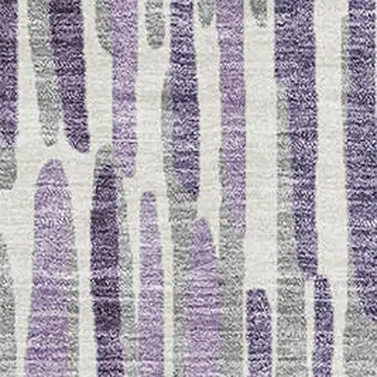 Purple Ivory And Gray Abstract Washable Area Rug With UV Protection Photo 3
