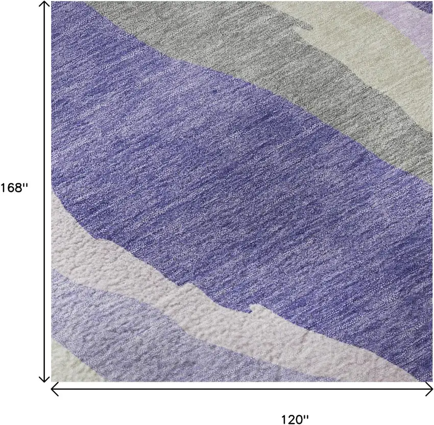 Purple Ivory And Gray Abstract Washable Area Rug With UV Protection Photo 9
