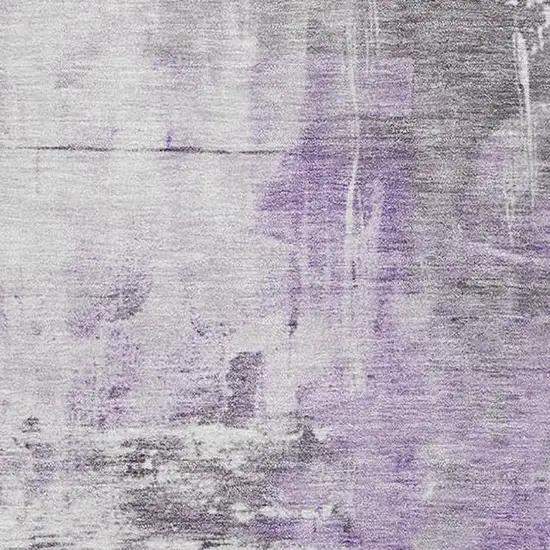 Purple Ivory And Gray Abstract Washable Area Rug With UV Protection Photo 2