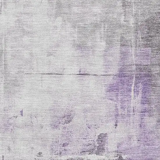 Purple Ivory And Gray Abstract Washable Area Rug With UV Protection Photo 2
