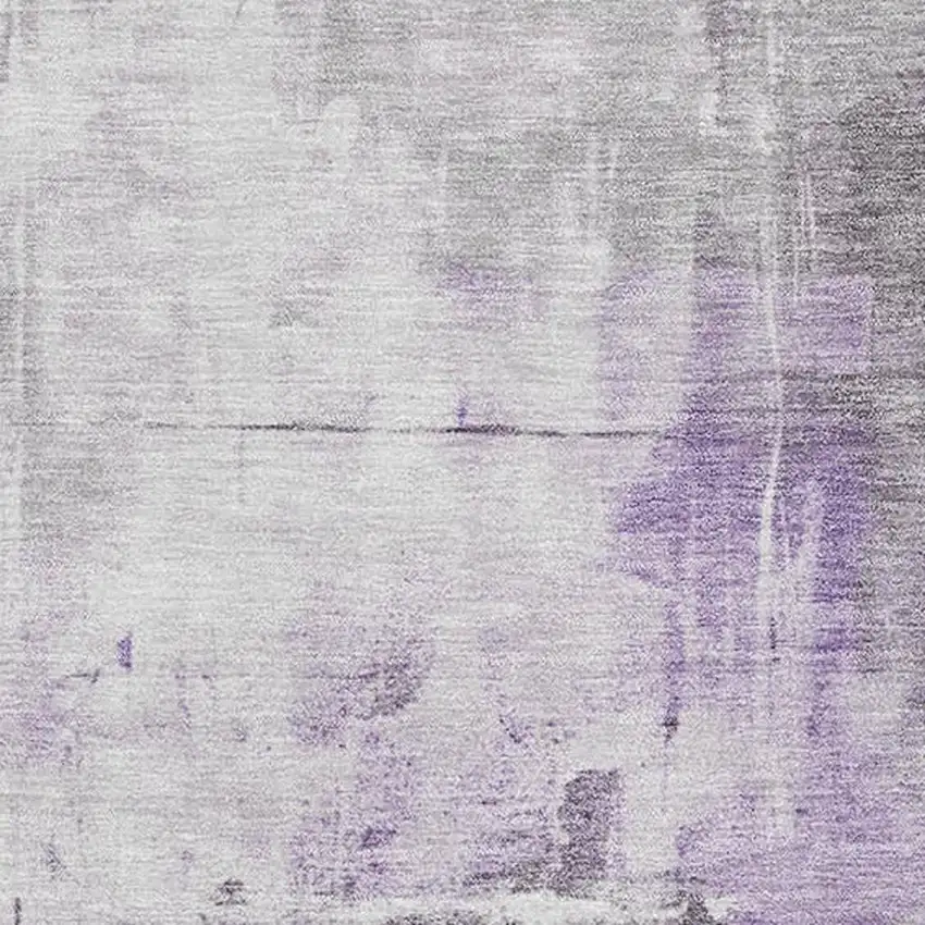Purple Ivory And Gray Abstract Washable Area Rug With UV Protection Photo 2