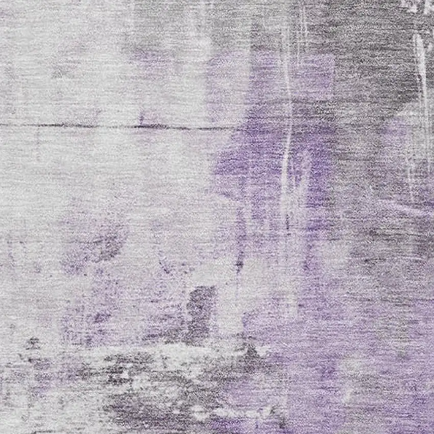 Purple Ivory And Gray Abstract Washable Area Rug With UV Protection Photo 2
