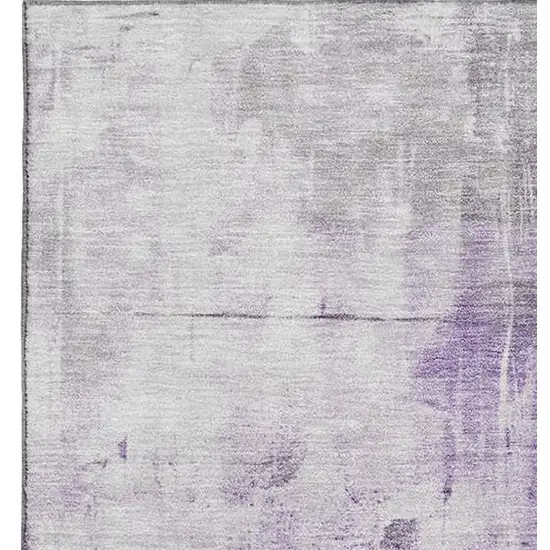 Purple Ivory And Gray Abstract Washable Area Rug With UV Protection Photo 2