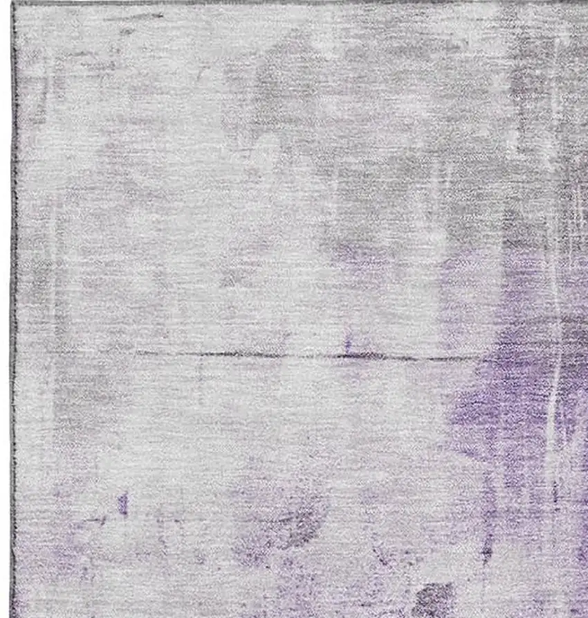 Purple Ivory And Gray Abstract Washable Area Rug With UV Protection Photo 2