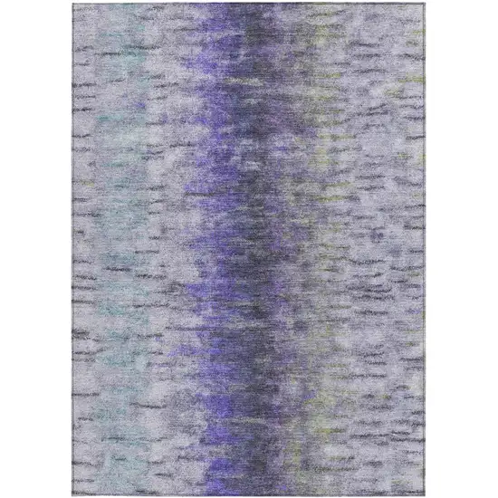 Purple Ivory And Gray Abstract Washable Indoor Outdoor Area Rug Photo 5