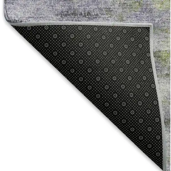 Purple Ivory And Gray Abstract Washable Indoor Outdoor Area Rug Photo 6